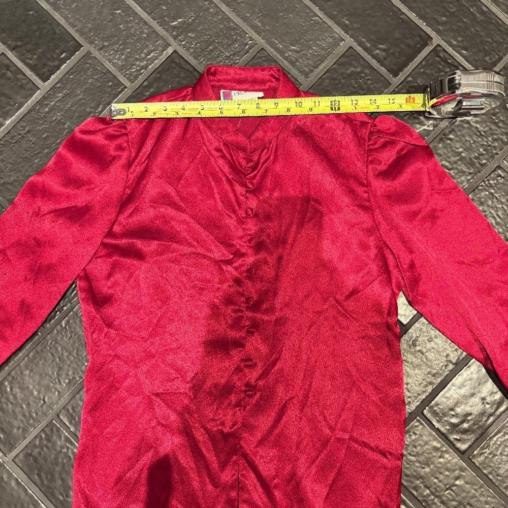 Vintage Prophecy button up Red silk shirt - Picture 6 of 9